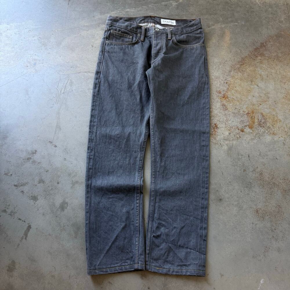 Gustin Cone Feather Raw Selvedge Denim 5 Pocket Slim Straight Jeans Size 31x29